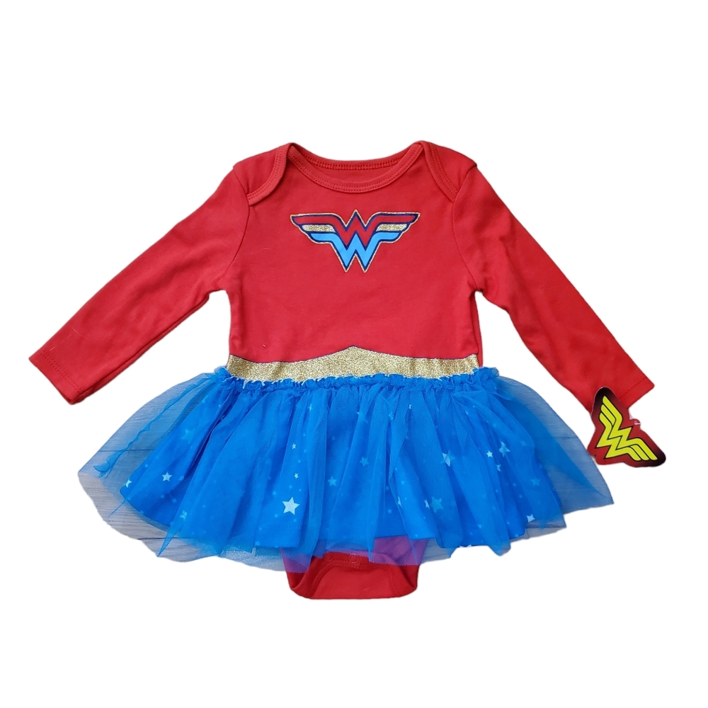 Wonder Woman Baby Girl Tutu Bodysuit New Size 6/9M Halloween‎